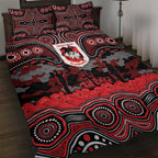 ANZAC Day St George Illawarra Dragons Quilt Bed Set Military Memorial Aboriginal Indigenous Art