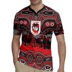 ANZAC Day St George Illawarra Dragons Rugby Jersey Military Memorial Aboriginal Indigenous Art