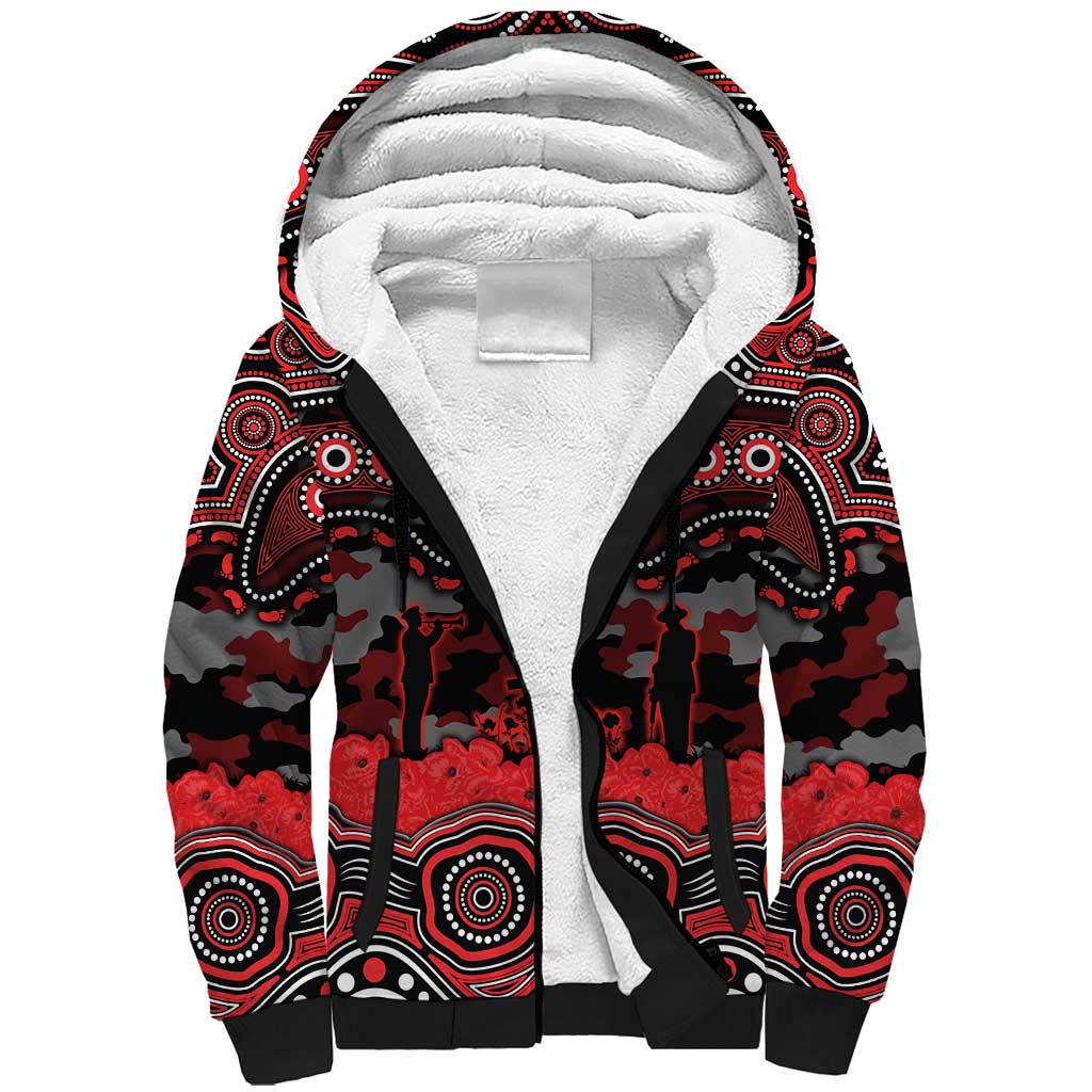 ANZAC Day St George Illawarra Dragons Sherpa Hoodie Military Memorial Aboriginal Indigenous Art