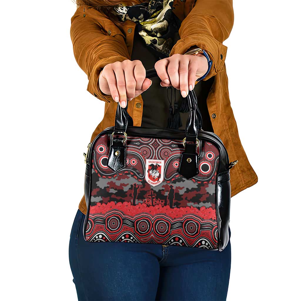 ANZAC Day St George Illawarra Dragons Shoulder Handbag Military Memorial Aboriginal Indigenous Art