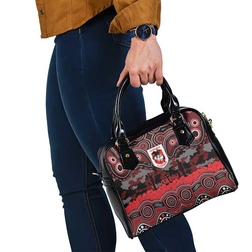 ANZAC Day St George Illawarra Dragons Shoulder Handbag Military Memorial Aboriginal Indigenous Art