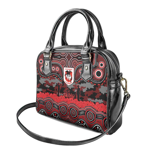 ANZAC Day St George Illawarra Dragons Shoulder Handbag Military Memorial Aboriginal Indigenous Art