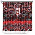 ANZAC Day St George Illawarra Dragons Shower Curtain Military Memorial Aboriginal Indigenous Art