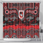 ANZAC Day St George Illawarra Dragons Shower Curtain Military Memorial Aboriginal Indigenous Art