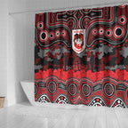 ANZAC Day St George Illawarra Dragons Shower Curtain Military Memorial Aboriginal Indigenous Art
