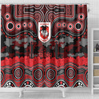 ANZAC Day St George Illawarra Dragons Shower Curtain Military Memorial Aboriginal Indigenous Art