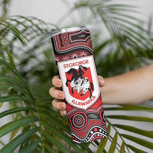 ANZAC Day St George Illawarra Dragons Skinny Tumbler Military Memorial Aboriginal Indigenous Art