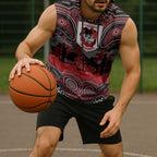 ANZAC Day St George Illawarra Dragons Sleeveless Hoodie Military Memorial Aboriginal Indigenous Art