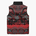 ANZAC Day St George Illawarra Dragons Sleeveless Puffer Jacket Military Memorial Aboriginal Indigenous Art