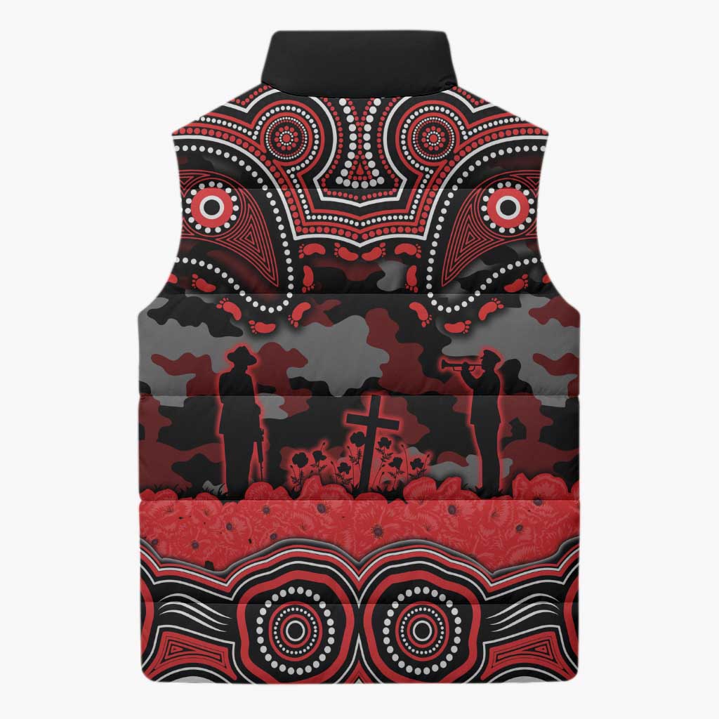 ANZAC Day St George Illawarra Dragons Sleeveless Puffer Jacket Military Memorial Aboriginal Indigenous Art