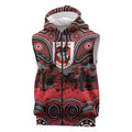 ANZAC Day St George Illawarra Dragons Sleeveless Zip Hoodie Military Memorial Aboriginal Indigenous Art