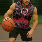 ANZAC Day St George Illawarra Dragons Sleeveless Zip Hoodie Military Memorial Aboriginal Indigenous Art