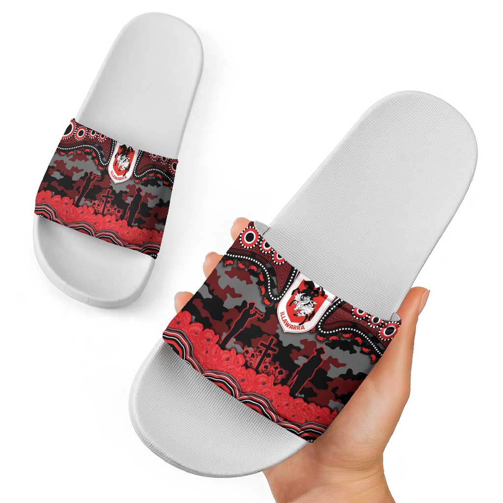 ANZAC Day St George Illawarra Dragons Slide Sandals Military Memorial Aboriginal Indigenous Art