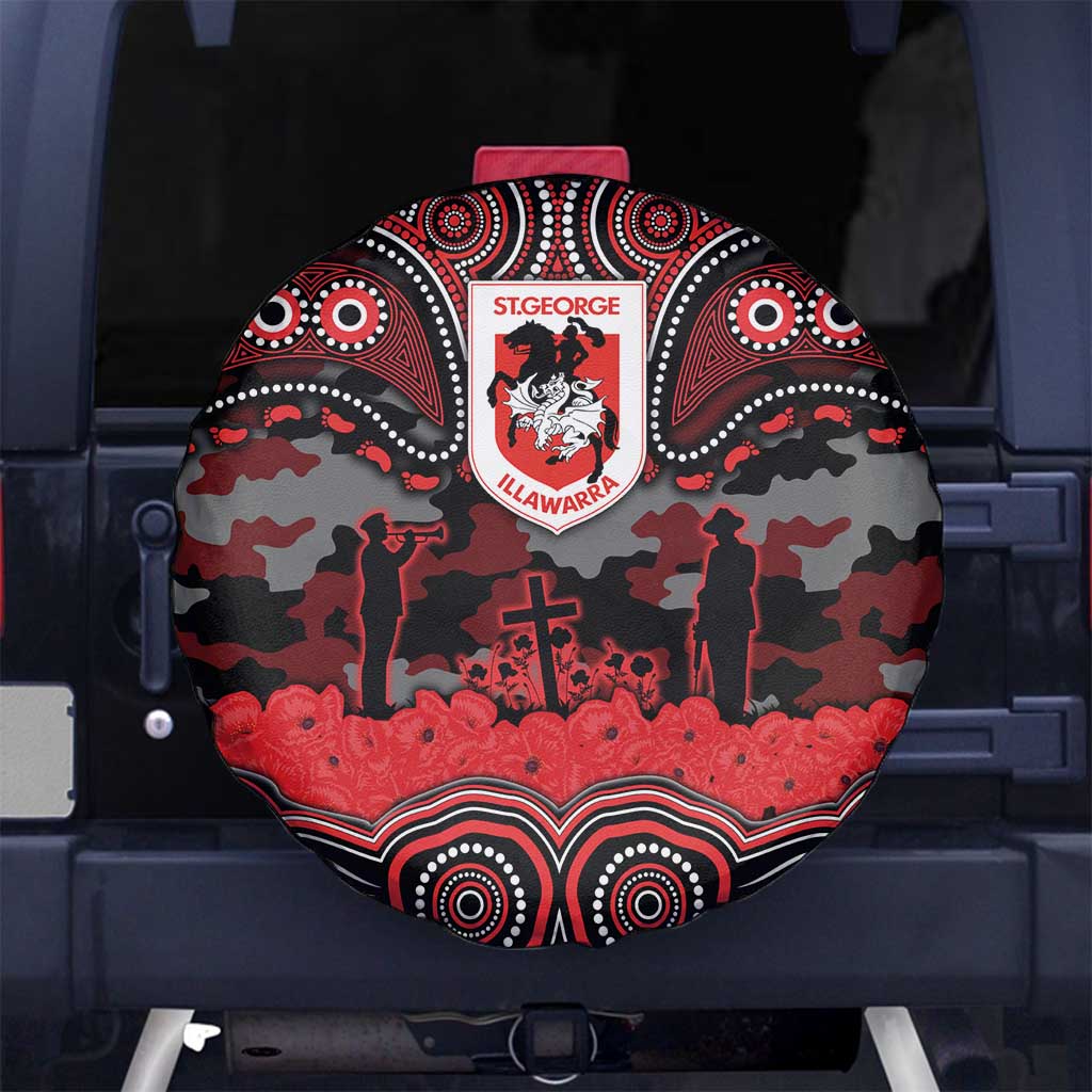ANZAC Day St George Illawarra Dragons Spare Tire Cover Military Memorial Aboriginal Indigenous Art