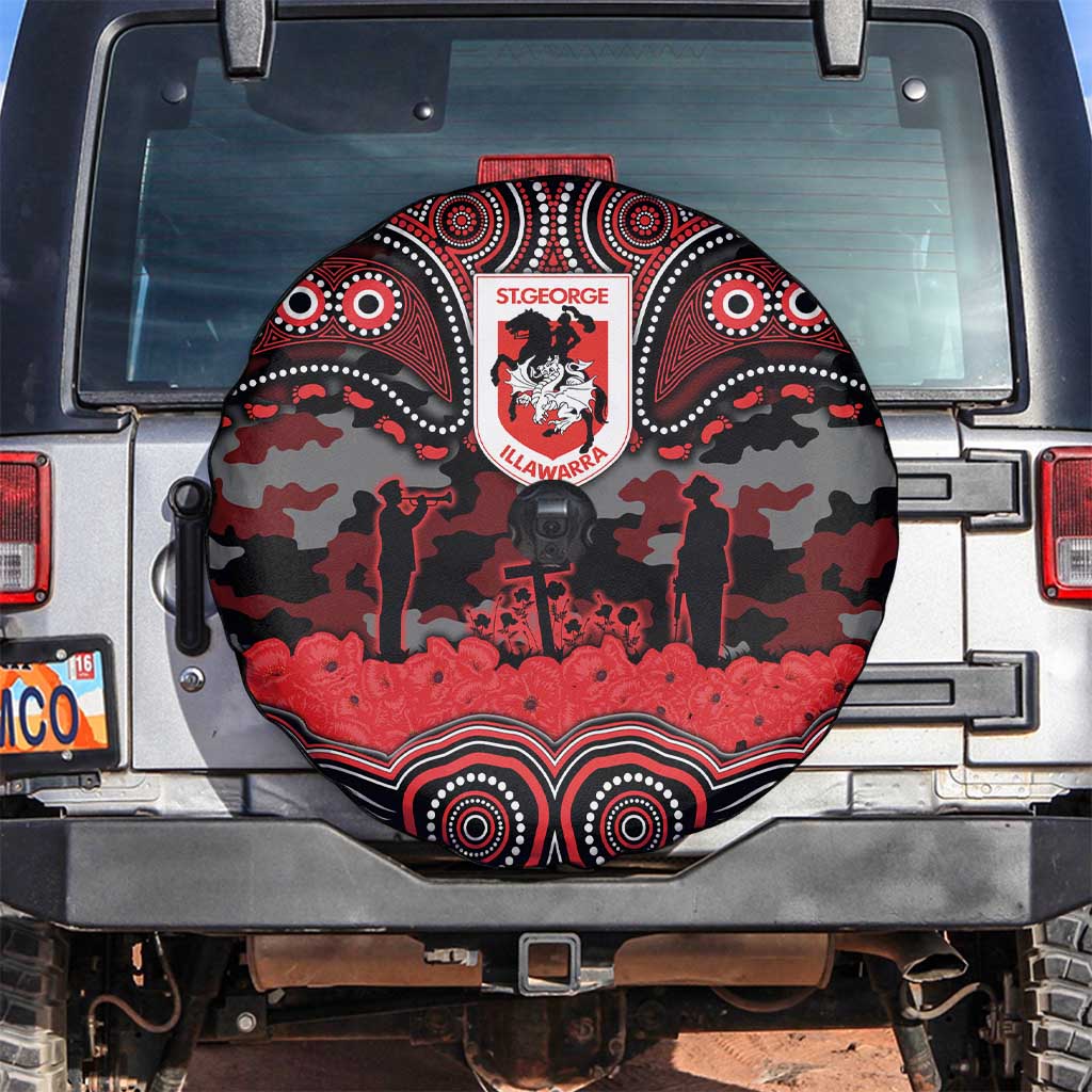 ANZAC Day St George Illawarra Dragons Spare Tire Cover Military Memorial Aboriginal Indigenous Art