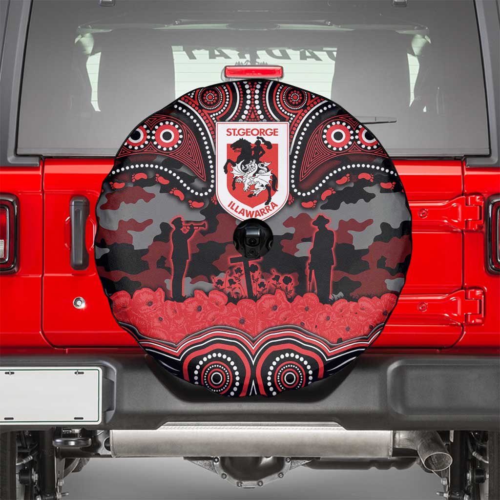 ANZAC Day St George Illawarra Dragons Spare Tire Cover Military Memorial Aboriginal Indigenous Art