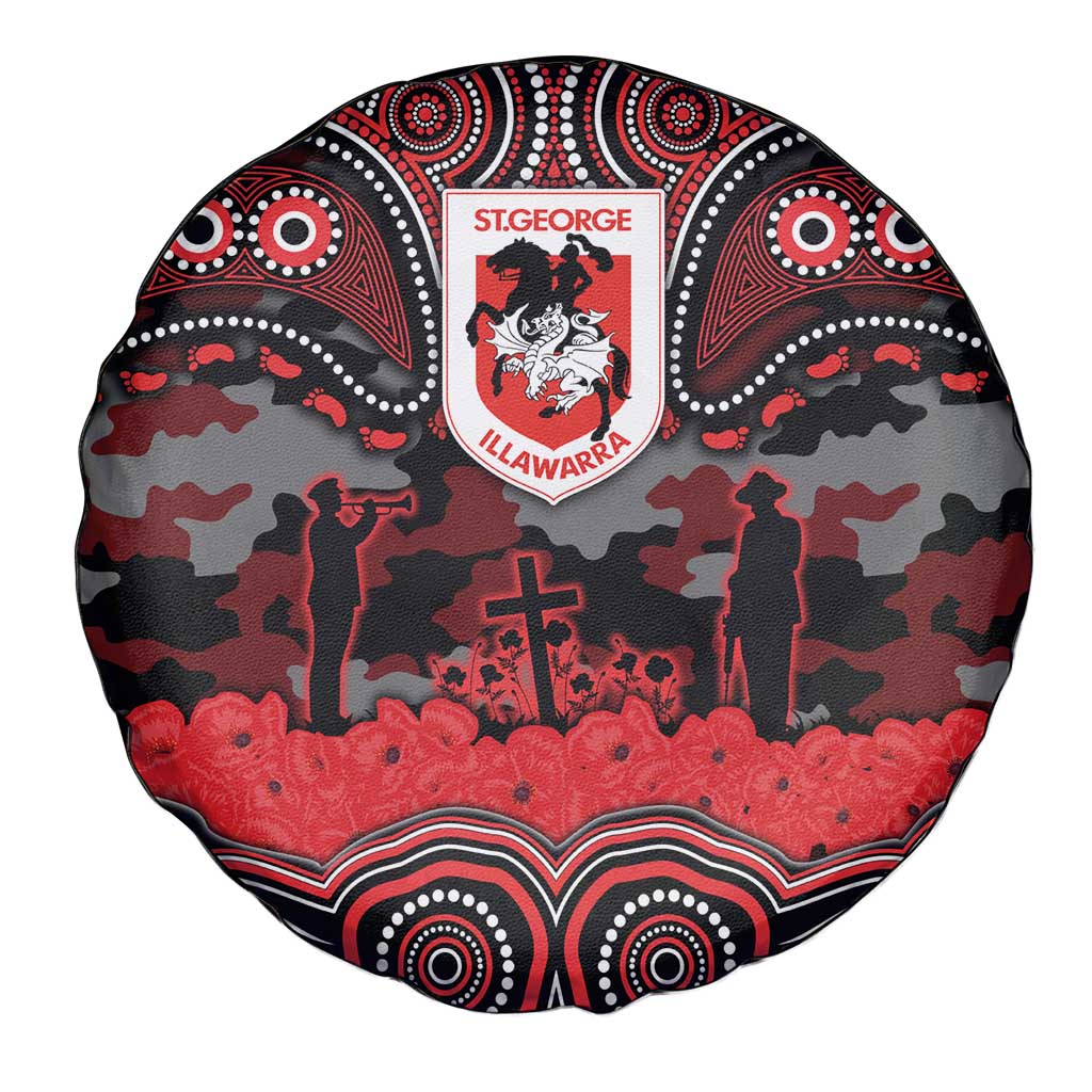 ANZAC Day St George Illawarra Dragons Spare Tire Cover Military Memorial Aboriginal Indigenous Art