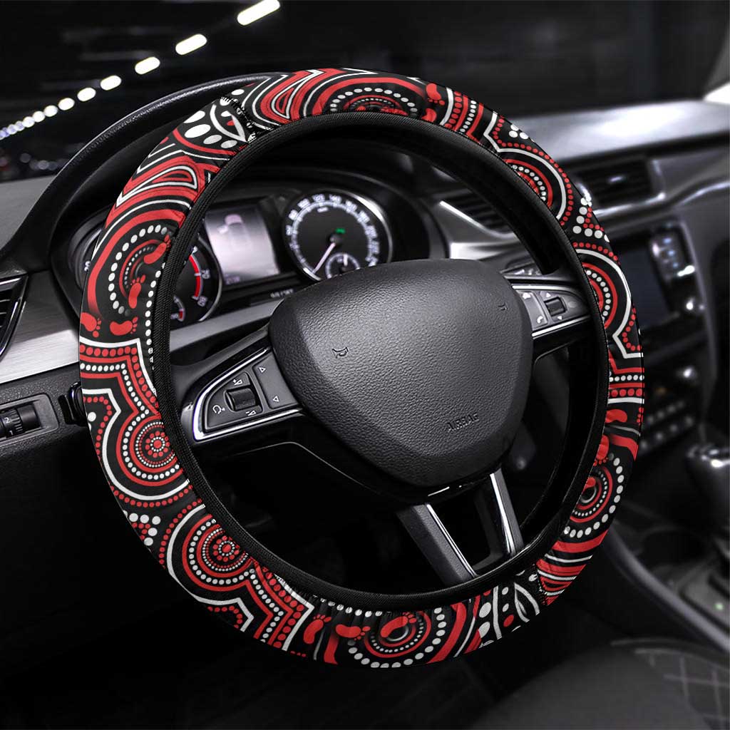 ANZAC Day St George Illawarra Dragons Steering Wheel Cover Military Memorial Aboriginal Indigenous Art
