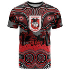 ANZAC Day St George Illawarra Dragons T Shirt Military Memorial Aboriginal Indigenous Art