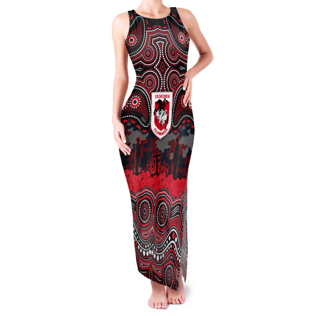 ANZAC Day St George Illawarra Dragons Tank Maxi Dress Military Memorial Aboriginal Indigenous Art