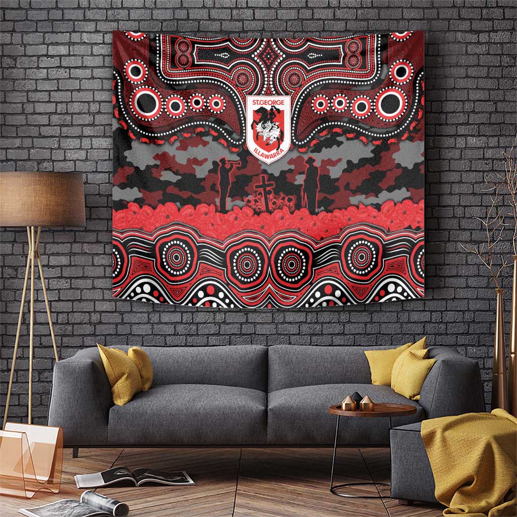 ANZAC Day St George Illawarra Dragons Tapestry Military Memorial Aboriginal Indigenous Art