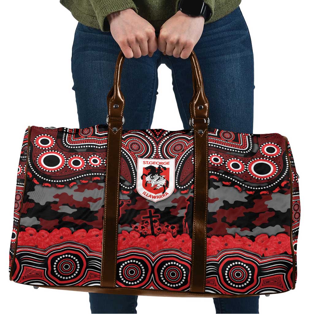 ANZAC Day St George Illawarra Dragons Travel Bag Military Memorial Aboriginal Indigenous Art