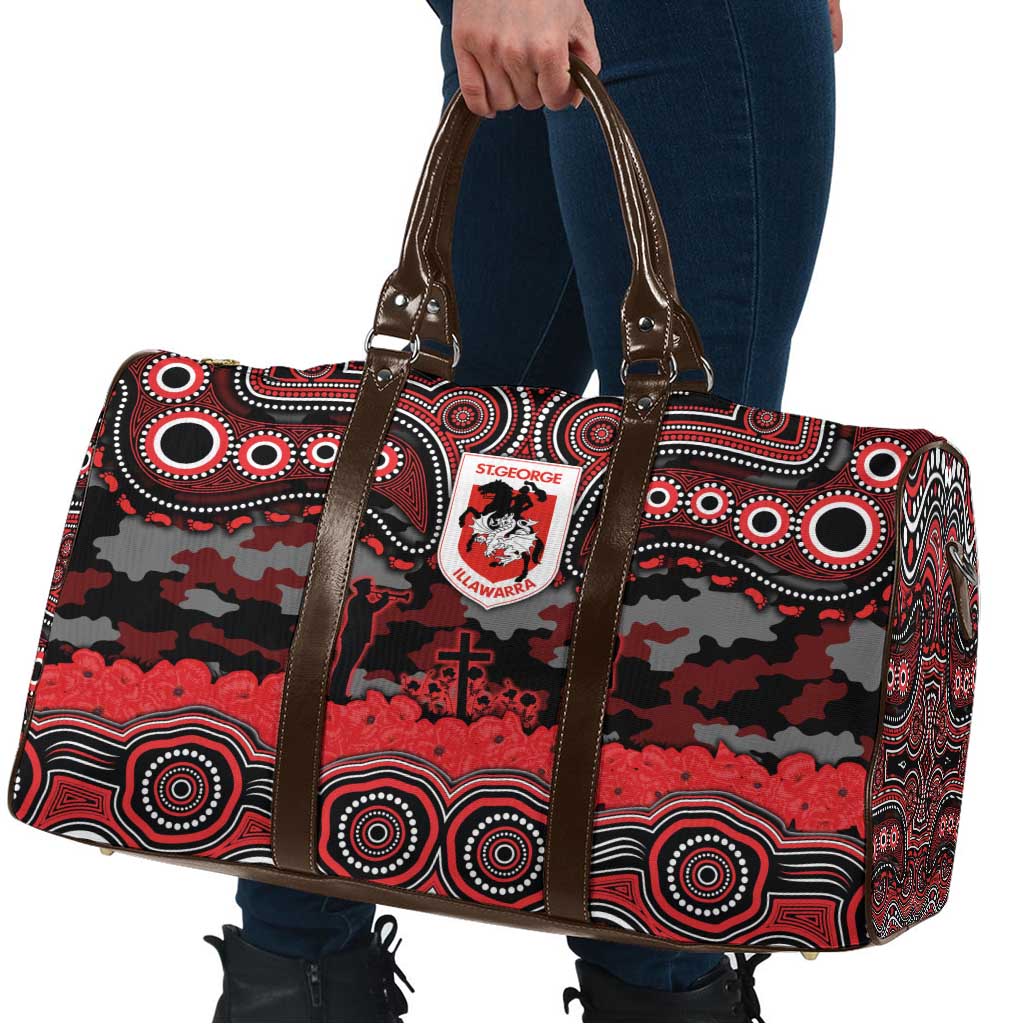 ANZAC Day St George Illawarra Dragons Travel Bag Military Memorial Aboriginal Indigenous Art