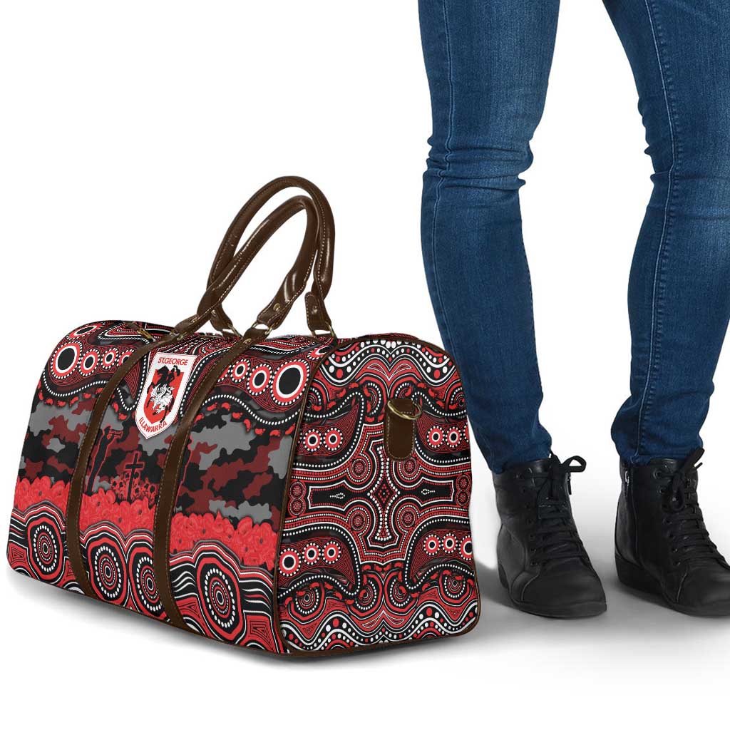 ANZAC Day St George Illawarra Dragons Travel Bag Military Memorial Aboriginal Indigenous Art