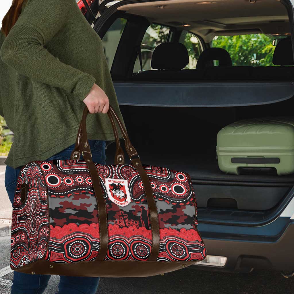 ANZAC Day St George Illawarra Dragons Travel Bag Military Memorial Aboriginal Indigenous Art