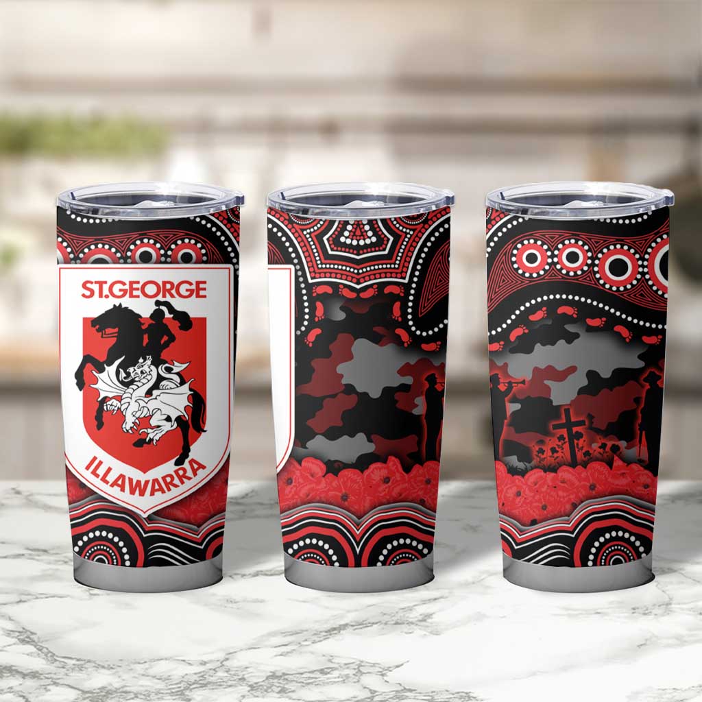 ANZAC Day St George Illawarra Dragons Tumbler Cup Military Memorial Aboriginal Indigenous Art