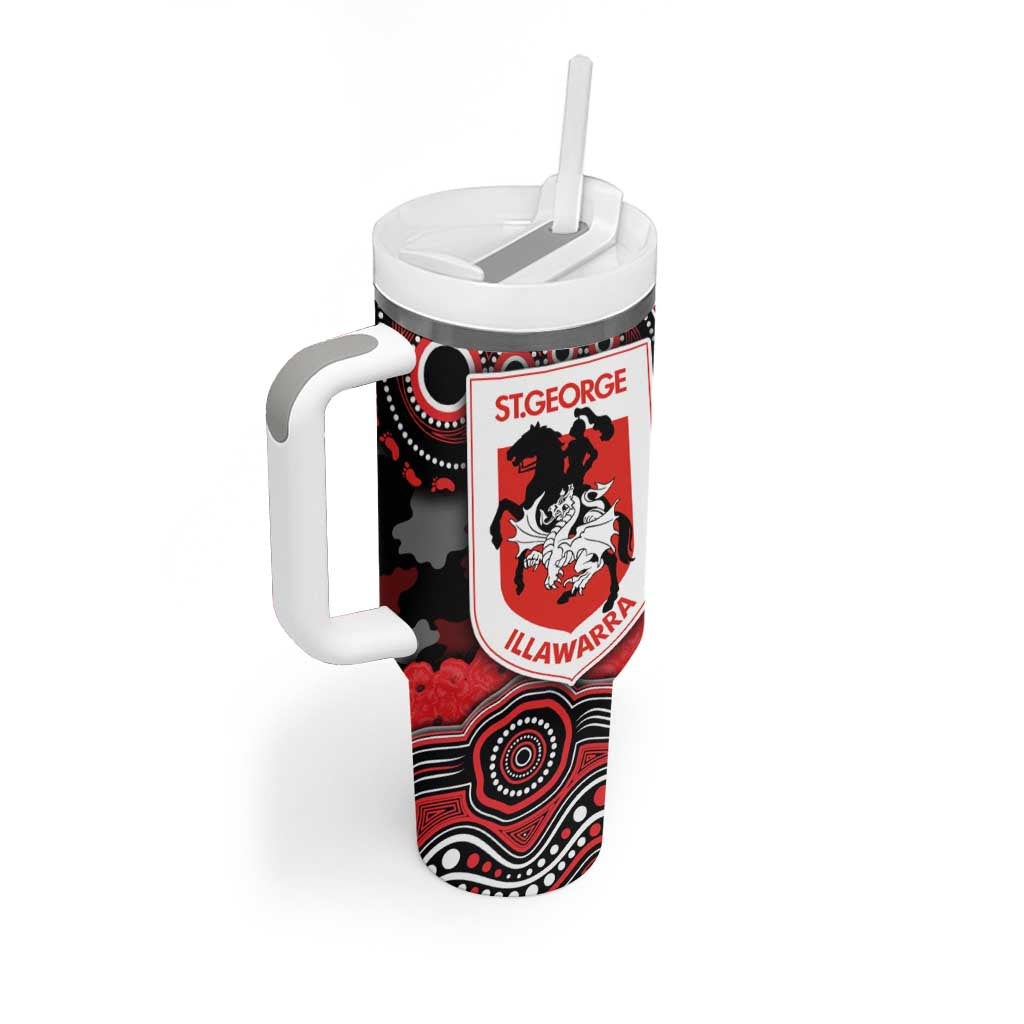 ANZAC Day St George Illawarra Dragons Tumbler With Handle Military Memorial Aboriginal Indigenous Art