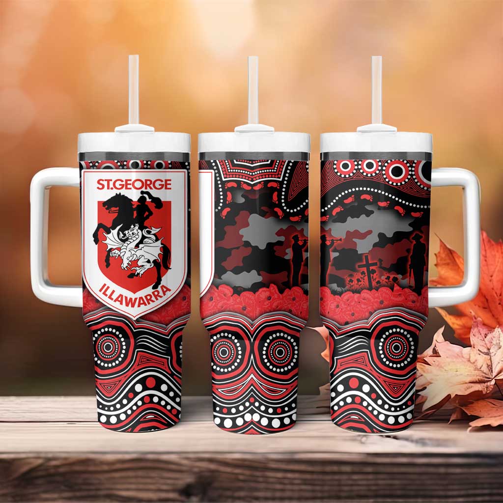 ANZAC Day St George Illawarra Dragons Tumbler With Handle Military Memorial Aboriginal Indigenous Art