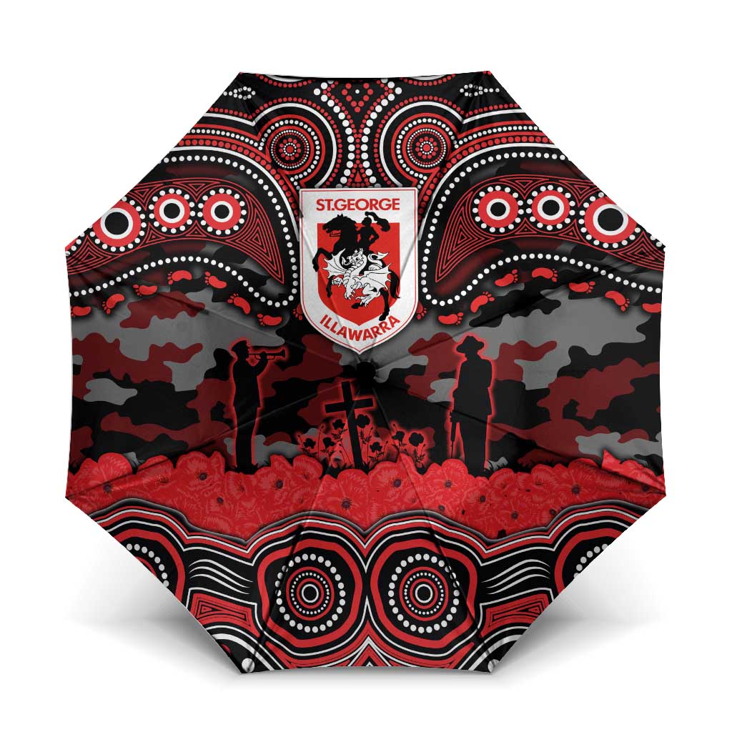 ANZAC Day St George Illawarra Dragons Umbrella Military Memorial Aboriginal Indigenous Art