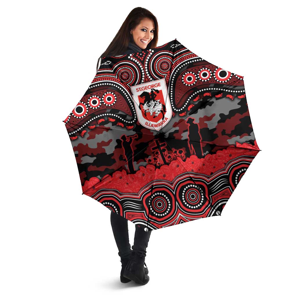 ANZAC Day St George Illawarra Dragons Umbrella Military Memorial Aboriginal Indigenous Art