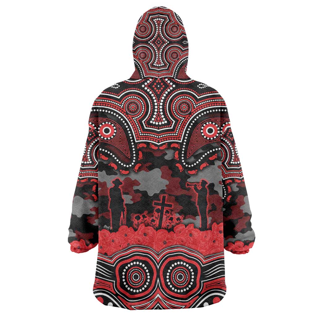 ANZAC Day St George Illawarra Dragons Wearable Blanket Hoodie Military Memorial Aboriginal Indigenous Art