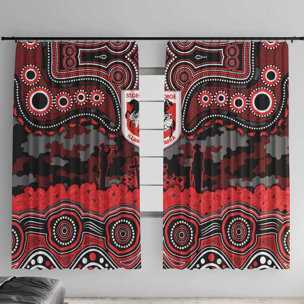 ANZAC Day St George Illawarra Dragons Window Curtain Military Memorial Aboriginal Indigenous Art
