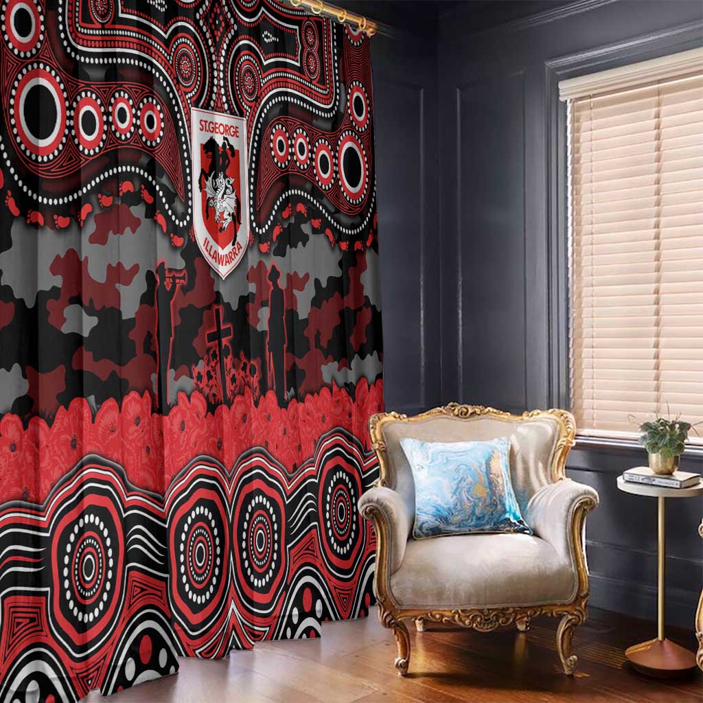 ANZAC Day St George Illawarra Dragons Window Curtain Military Memorial Aboriginal Indigenous Art