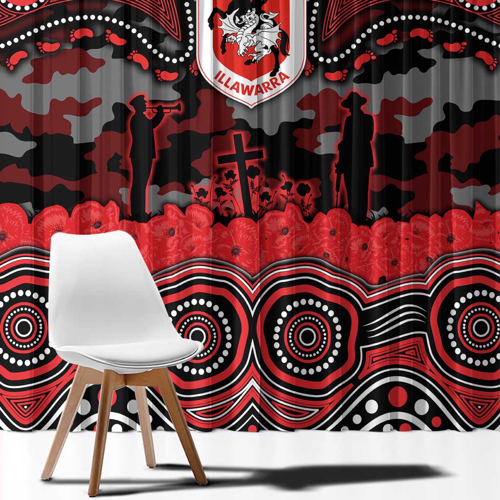 ANZAC Day St George Illawarra Dragons Window Curtain Military Memorial Aboriginal Indigenous Art