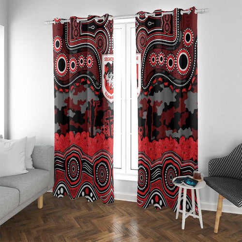 ANZAC Day St George Illawarra Dragons Window Curtain Military Memorial Aboriginal Indigenous Art