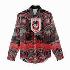 ANZAC Day St George Illawarra Dragons Women Casual Shirt Military Memorial Aboriginal Indigenous Art
