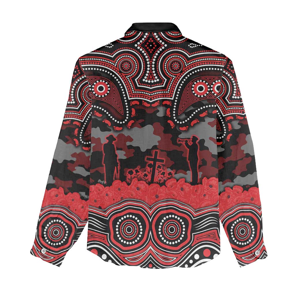 ANZAC Day St George Illawarra Dragons Women Casual Shirt Military Memorial Aboriginal Indigenous Art