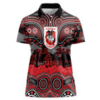 ANZAC Day St George Illawarra Dragons Women Polo Shirt Military Memorial Aboriginal Indigenous Art