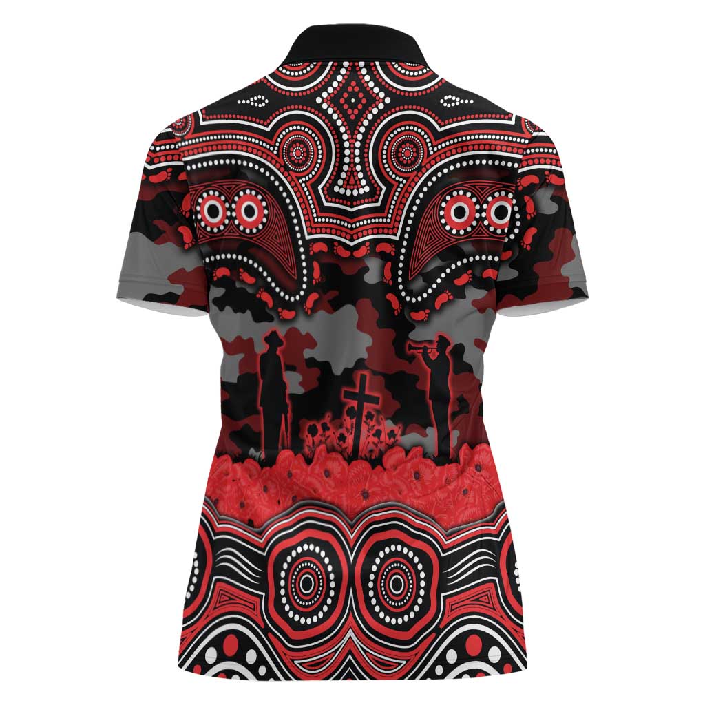 ANZAC Day St George Illawarra Dragons Women Polo Shirt Military Memorial Aboriginal Indigenous Art