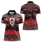 ANZAC Day St George Illawarra Dragons Women Polo Shirt Military Memorial Aboriginal Indigenous Art