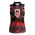 ANZAC Day St George Illawarra Dragons Women Sleeveless Polo Shirt Military Memorial Aboriginal Indigenous Art