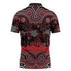 ANZAC Day St George Illawarra Dragons Zipper Polo Shirt Military Memorial Aboriginal Indigenous Art