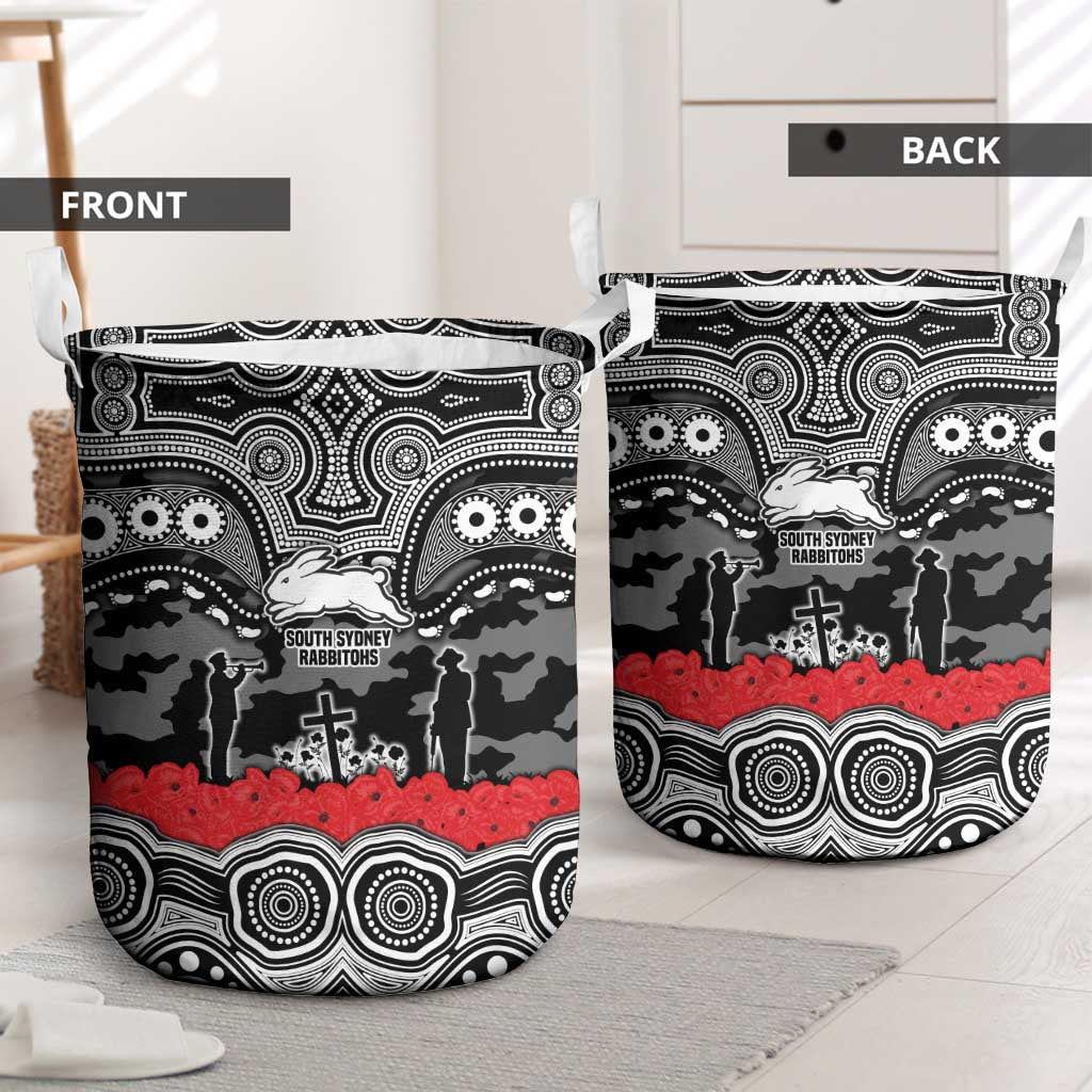 ANZAC Day South Sydney Rabbitohs Laundry Basket Military Memorial Aboriginal Indigenous Art