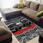 ANZAC Day South Sydney Rabbitohs Area Rug Military Memorial Aboriginal Indigenous Art