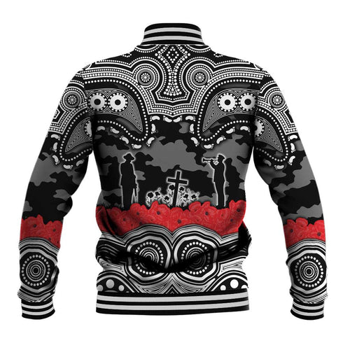 ANZAC Day South Sydney Rabbitohs Baseball Jacket Military Memorial Aboriginal Indigenous Art