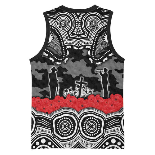 ANZAC Day South Sydney Rabbitohs Basketball Jersey Military Memorial Aboriginal Indigenous Art